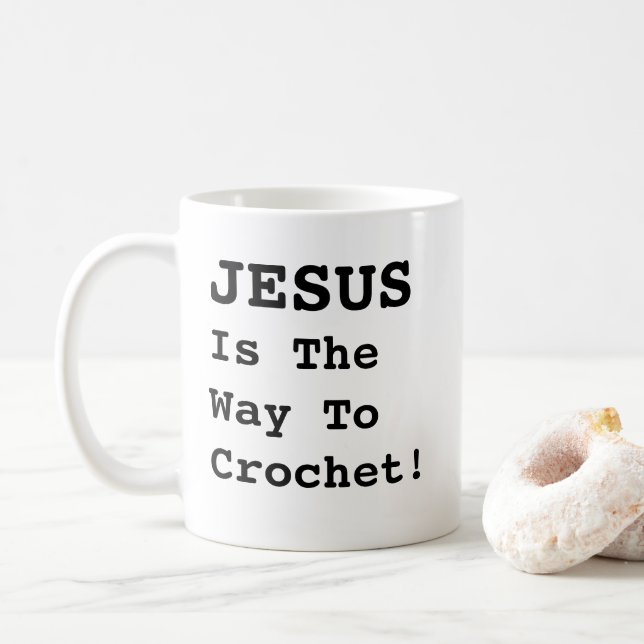 Mug "JÉSUS Est Le Chemin Du Crochet !" - Citation Drôl (Avec donut)