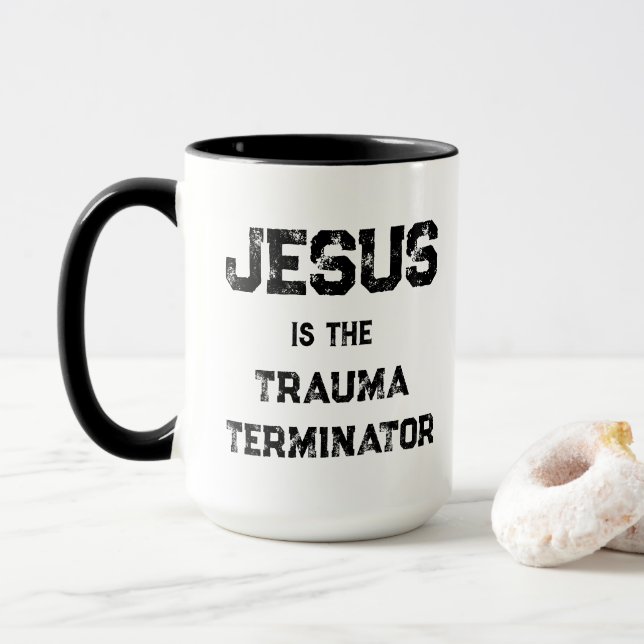 Mug Jésus est le Terminateur de Traumatisme Chrétien (Avec donut)