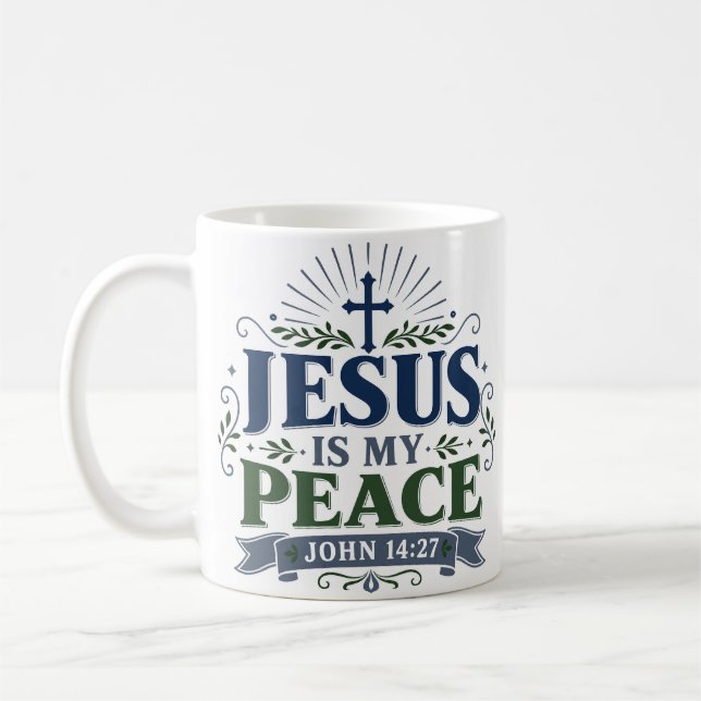 Mug Jésus est ma paix Citation d'espérance scripturair (Gauche)
