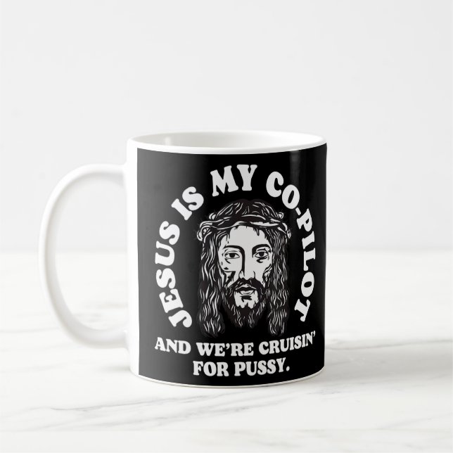 Mug Jésus est mon copilote et nous croisons Humour Jok (Gauche)