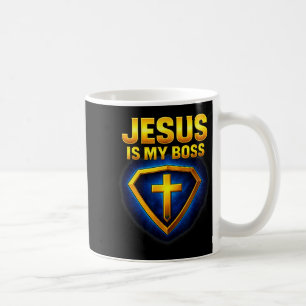 Mug Jésus Est Mon Patron Bouclier Chrétien Superhero _