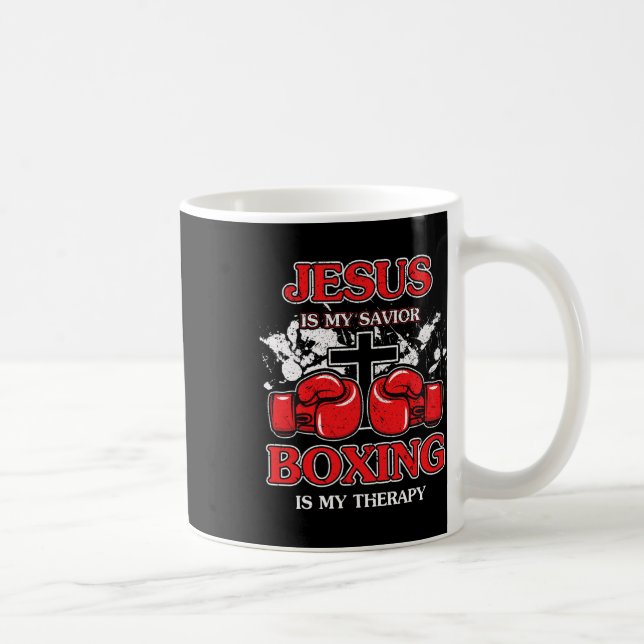 Mug Jésus Est Mon Sauveur La Boxe Est Ma Thérapie (Droite)