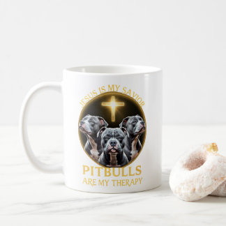 Mug Jésus Est Mon Sauveur Les Pitbulles Sont Ma Thérap