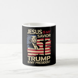 Mug Jésus est mon sauveur Trump est mon président Drap