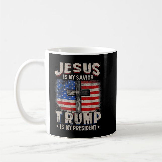 Mug Jésus Est Mon Sauveur, Trump.Is.My Président Squar (Gauche)