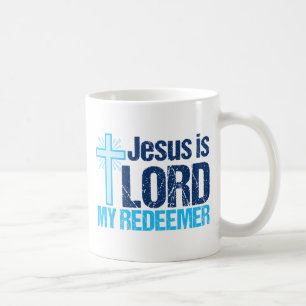 Mug Jésus est Seigneur Mon Rédempteur Croix chrétienne