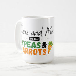 Mug Jésus et moi sommes comme des pois et des carottes
