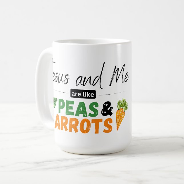 Mug Jésus et moi sommes comme des pois et des carottes (Devant gauche)