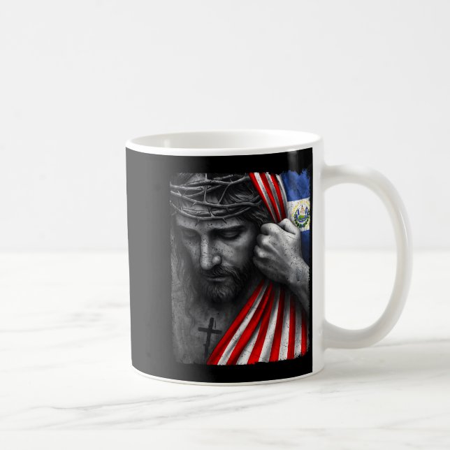 Mug Jesus Faith Cross Crown America El Salvador Herita (Droite)