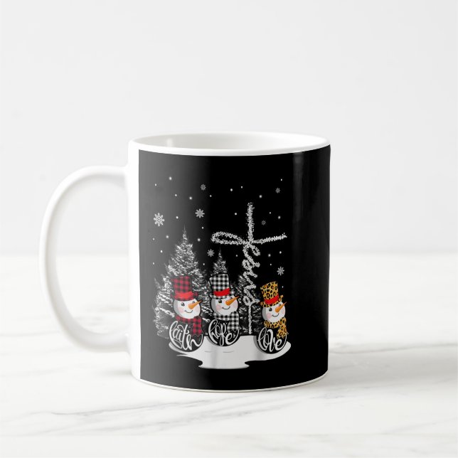 Mug Jesus Faith Hope Love Snowman Noël Christian (Gauche)