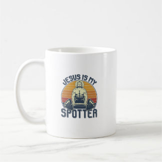 Mug Jesus Is My Spotter Funny Christian Weightlifting