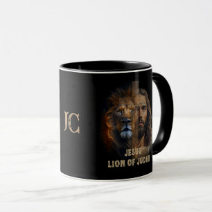 Mug Jésus Lion De Judah Personnalisé Monogramme Café M