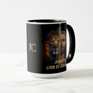 Mug Jésus Lion De Judah Personnalisé Monogramme Café M