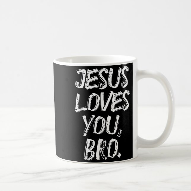 Mug Jesus Loves Bro Religious God Jesus Christian Kids (Droite)