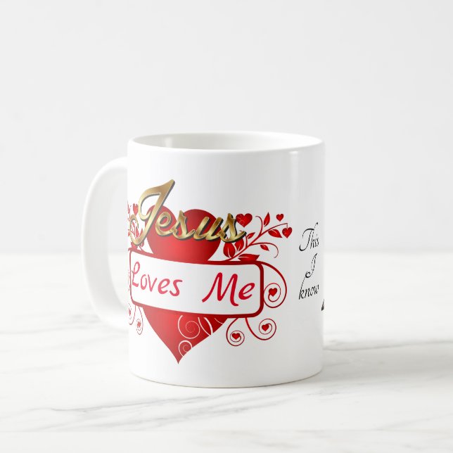 Mug Jésus m'aime, ceci que je sais… (Devant gauche)