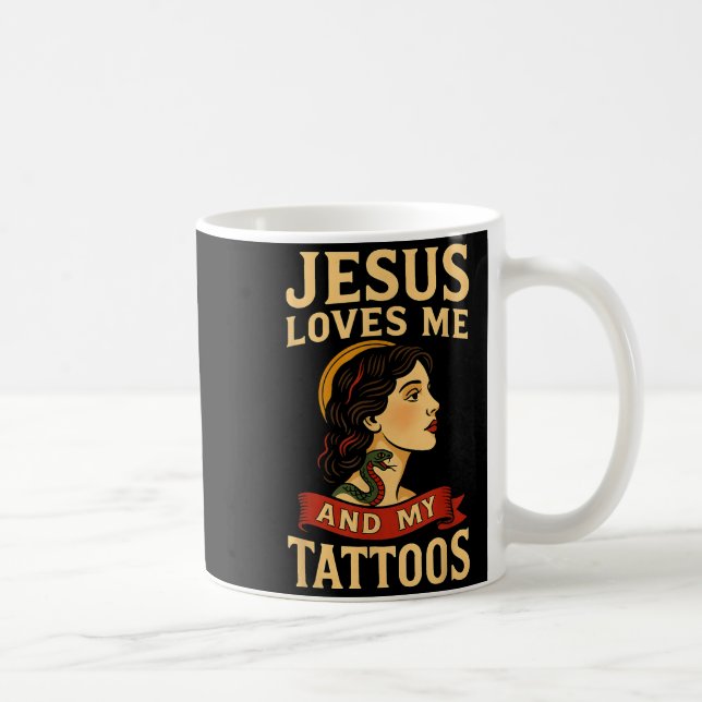 Mug Jésus m'aime et mes tatouages _3  (Droite)