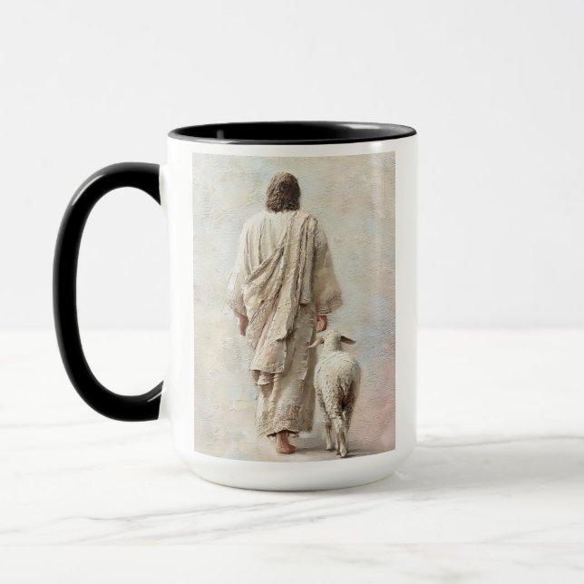 Mug Jésus marchant avec l'agneau (Gauche)