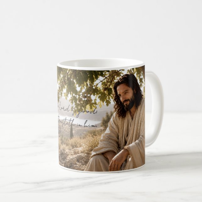 Mug Jésus Paisible sous l'Arbre de Figuier Chrétie (Devant droit)