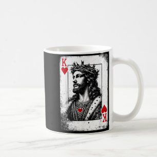 Mug Jésus roi de cœur jeu de cartes religieux rétroJés