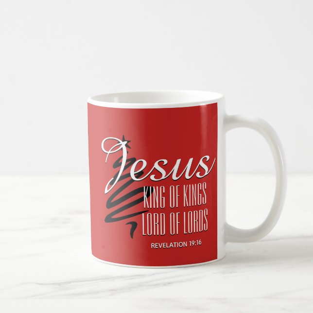 Mug JÉSUS ROI DES ROIS Noël Écriture chrétienne (Droite)