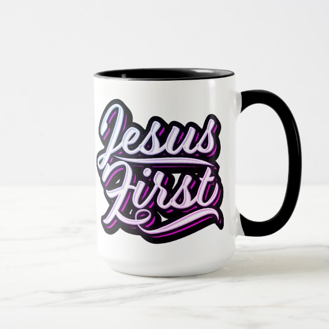 Mug Jésus rose et pourpre d'abord (Droite)