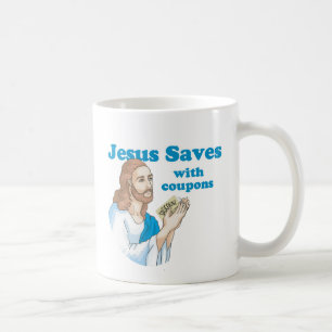 Mug Jésus sauve avec des bons de réduction