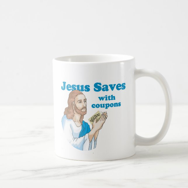Mug Jésus sauve avec des bons de réduction (Droite)