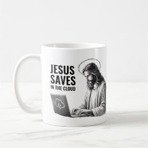 Mug Jésus Sauve dans le Nuage - Jésus Mème Drôle