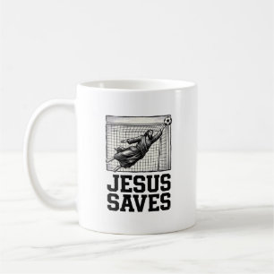 Mug Jesus Sauve Gardien de Football T-Shirt Gravure Vi