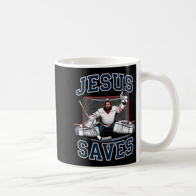 Mug Jesus Saves Hockey Player Team God Hockey Lovers H (Droite)