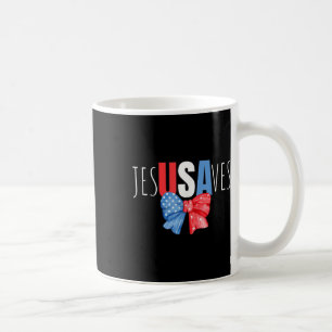 Mug Jesus Saves Jesusaves Usa Drapeau Américain Patrio