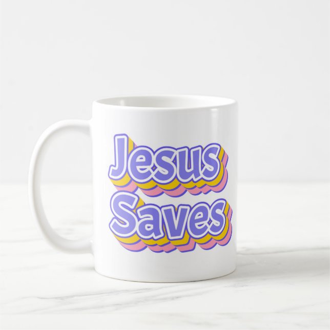 Mug Jesus Saves Pastel 3D (Gauche)