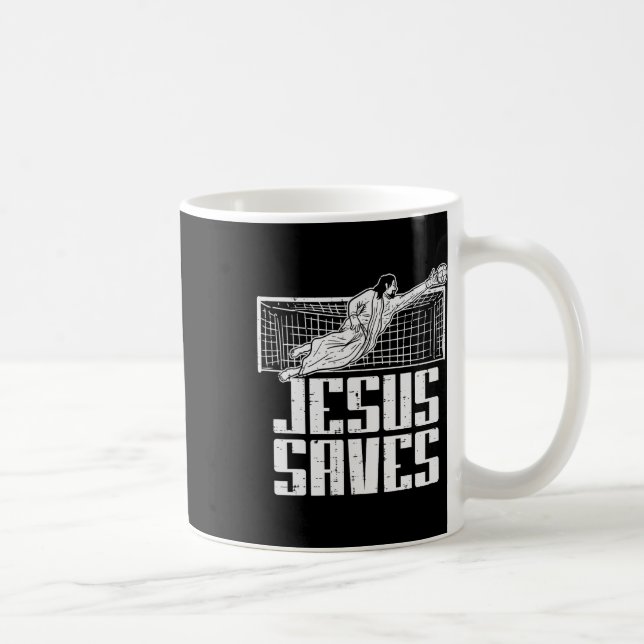 Mug Jesus Saves Soccer Football Christian Goalie Goalk (Droite)