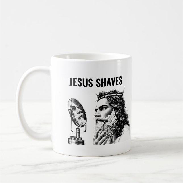 Mug Jesus Shaves - Funny Jesus Meme (Gauche)