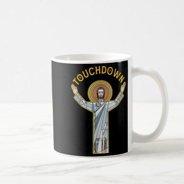 Mug Jesus Touchdown Amusant Citation de foi chrétienne (Droite)