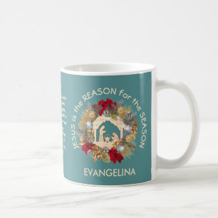 Mug JÉSUS turquoise EST LA RAISON DE Noël