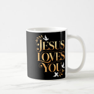 Mug Jésus Vous Aime Colombe Et Branche D'Olivier Éléga