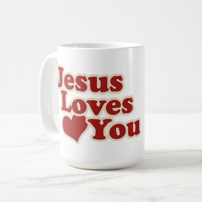 Mug Jésus vous aime pour les chrétiens (Devant gauche)