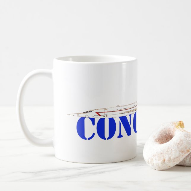 Mug Jet Concorde avec texte bleu gras (Avec donut)