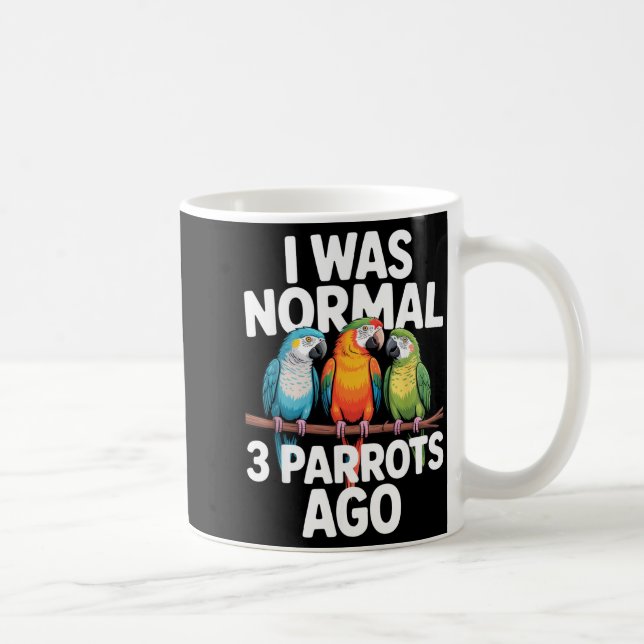Mug J'étais normal il y a 3 perroquets Amusingant amat (Droite)