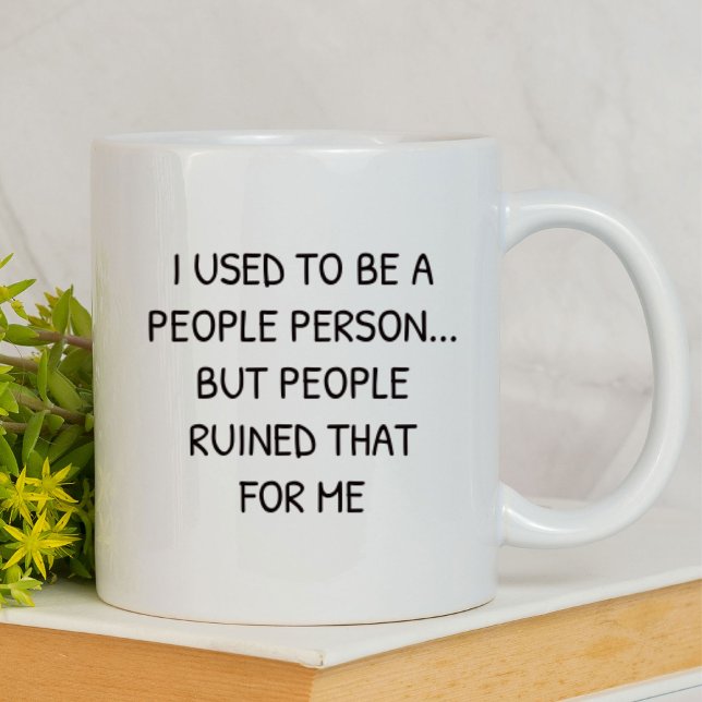 Mug J'étais une personne sociable drôle | Sarcastique (Créateur téléchargé)