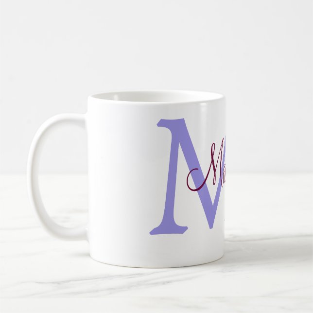 Mug jeté simple minimal ajouter nom monogramme rose ro (Gauche)