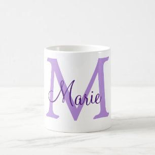 Mug jeté simple minimal ajouter nom monogramme rose ro