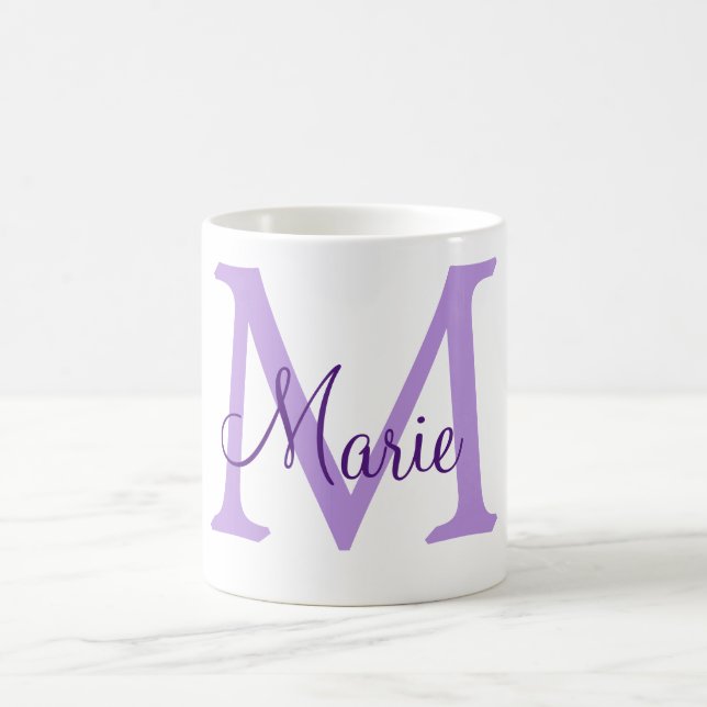 Mug jeté simple minimal ajouter nom monogramme rose ro (Centre)