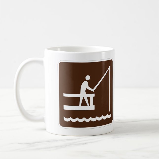 Mug Jetée de pêche classique très amusante SIGNE Café  (Gauche)