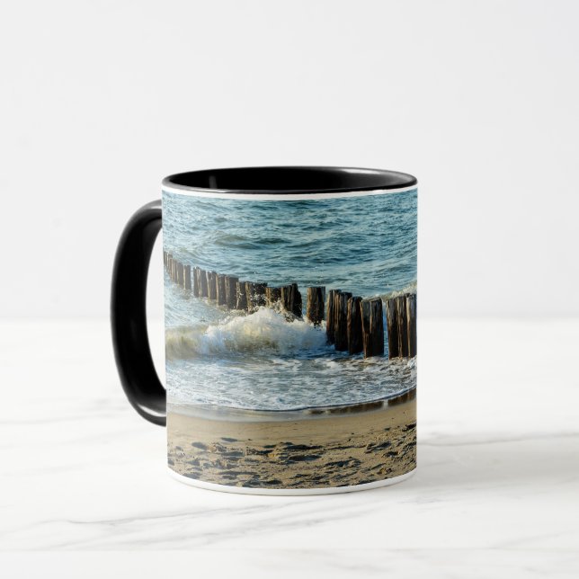 Mug Jetées en bois sur la mer du Nord (Devant gauche)