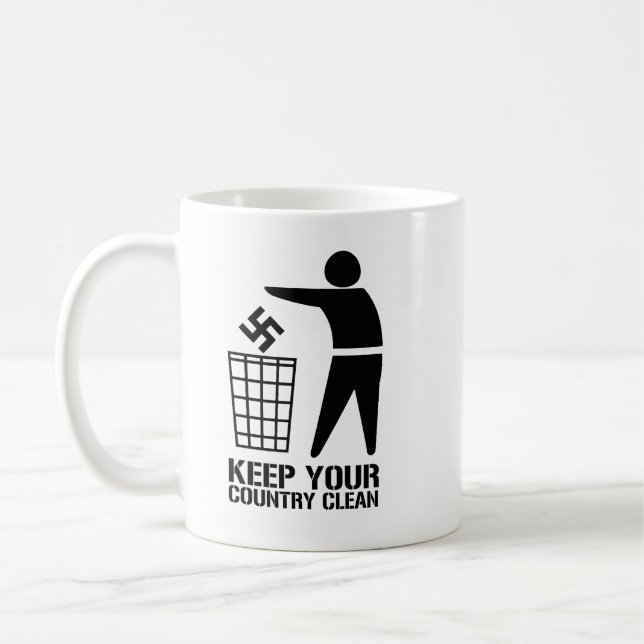 Mug Jeter les fascistes garder votre pays propre (Gauche)