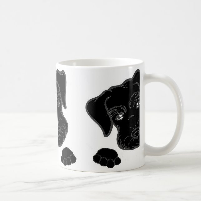Mug jeter un coup d'oeil noir de schnauzer miniature (Droite)
