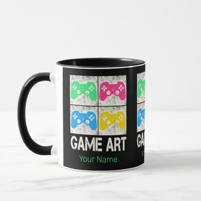 Mug Jeu Art Vintage Gamepad Retro Contrôleur Gamepad (Gauche)