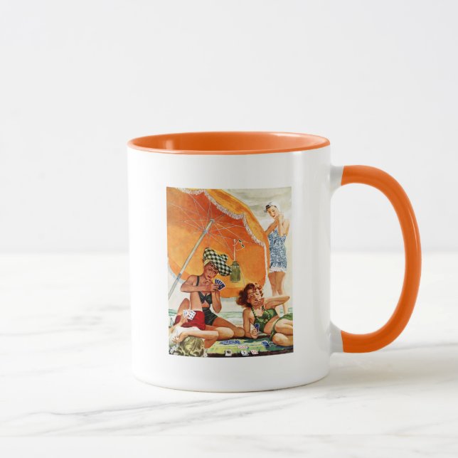 Mug Jeu de cartes à la plage par Alex Ross (Droite)